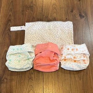 GroVia Cloth Diaper Covers Baby Girl Toddler Adjustable Snap Travel Wet Bag